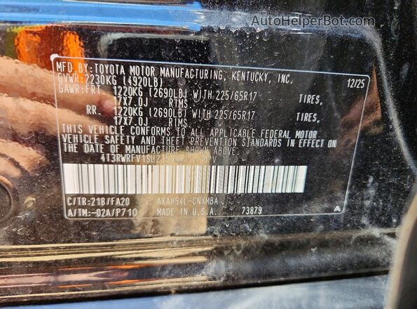 4T3RWRFV1SU215544 2025 TOYOTA RAV4 Black Շարժիչի բաժամունքի տեսք