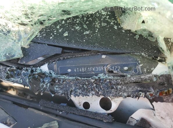 4T4BF1FK3GR535172 2016 TOYOTA CAMRY Белый Вид наклейки с VIN-кодом