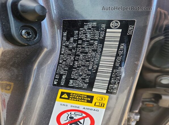4T4BF1FK5GR549753 2016 TOYOTA CAMRY Gray Widok komory silnika