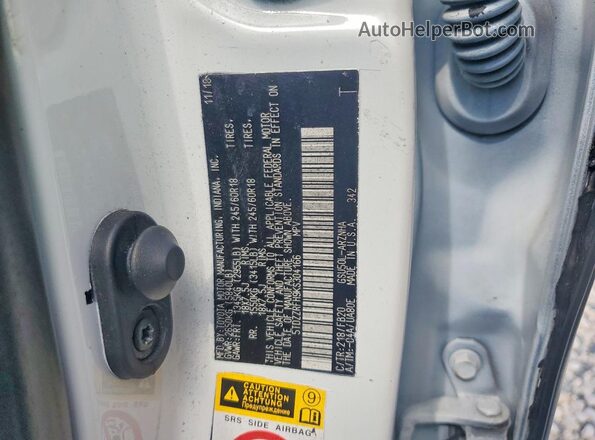 5TDZZRFH9KS304166 2019 TOYOTA HIGHLANDER White Вид наклейки з VIN-кодом