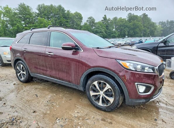 5XYPH4A5XGG186255 2016 KIA SORENTO Темно-бордовый Вид спереди