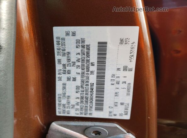 1FMCU9G9XHUB48182 2017 FORD ESCAPE Orange Vista interior de 360 grados