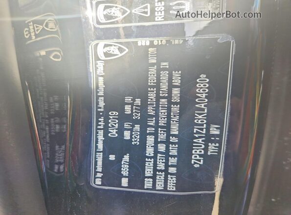 ZPBUA1ZL6KLA04680 2019 LAMBORGHINI ALL OTHER Black 360 interior view