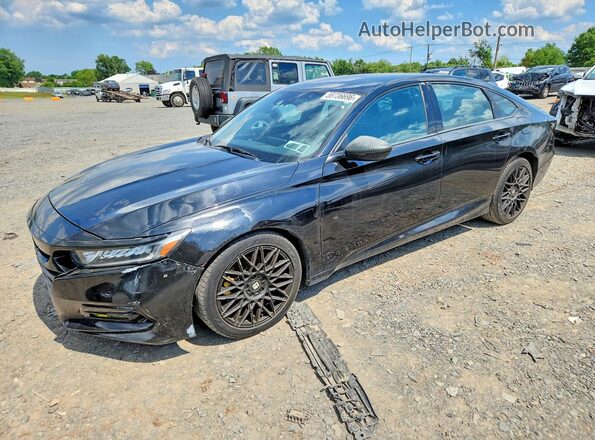 1HGCV1F33JA091980 2018 HONDA ACCORD Black Tył lewy