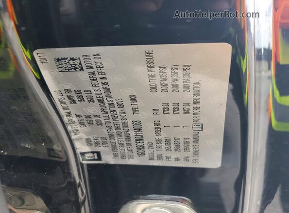 1GCHSCEN0J1140063 2018 CHEVROLET COLORADO Black Vista de la etiqueta del VIN