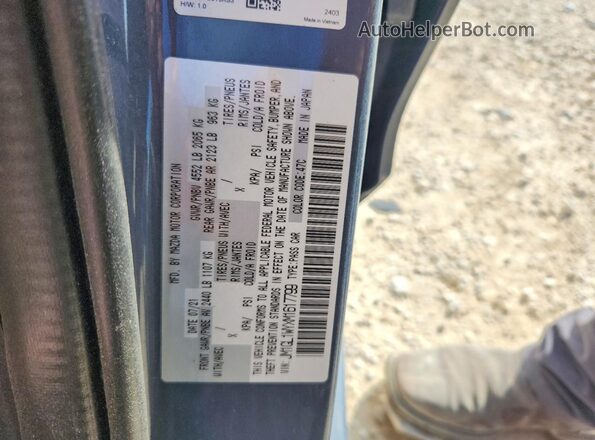 JM1GL1WYXM1617799 2021 MAZDA 6 Серый Вид наклейки с VIN-кодом