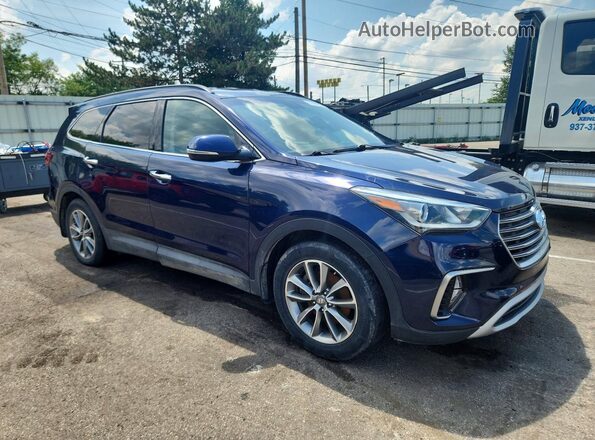 KM8SNDHF8JU290777 2018 HYUNDAI SANTA FE Blue წინა ხედი