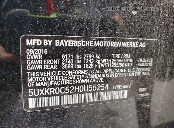 5UXKR0C52H0U55254 2017 BMW X5 Black Սալոնի 360 աստիճան տեսք