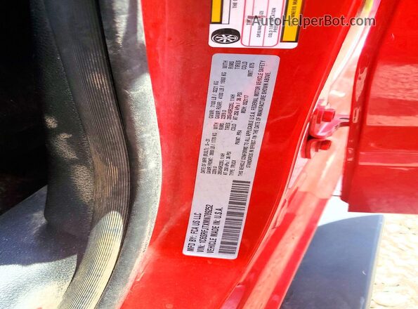 1C6SRFJTXMN789252 2021 RAM 1500 Red Vista de la etiqueta del VIN