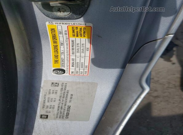 1G1FB3DX1J0129422 2018 CHEVROLET CAMARO Blue Vista de la etiqueta del VIN