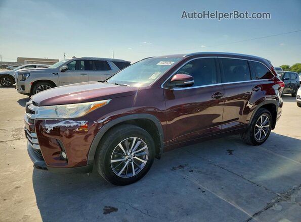 5TDJZRFH9JS847559 2018 TOYOTA HIGHLANDER Burgundy Rear left