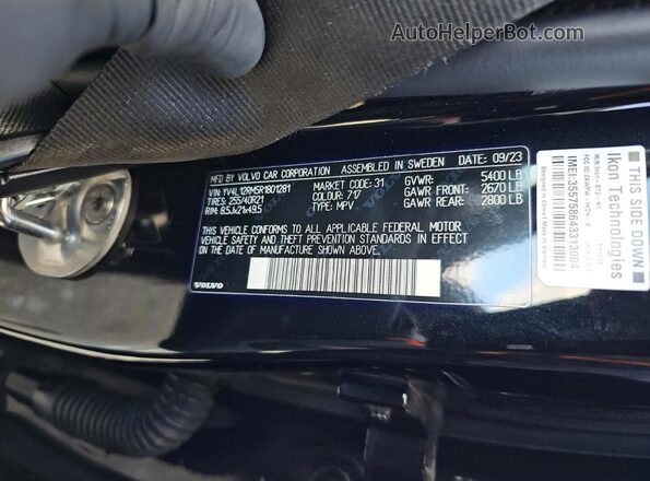 YV4L12RM5R1801281 2024 VOLVO XC60 Black Вид задніх сидінь
