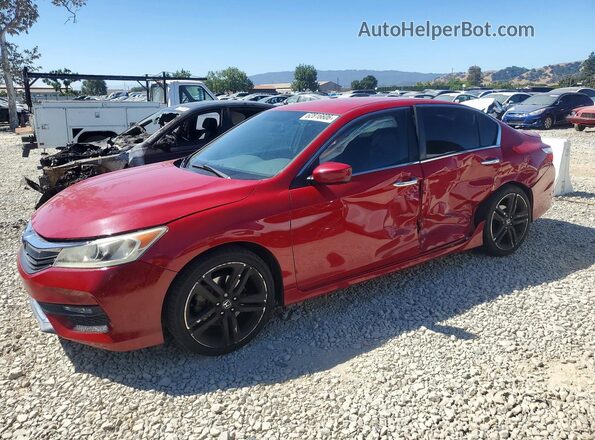 1HGCR2F17HA135949 2017 HONDA ACCORD Красный Задняя левая четверть