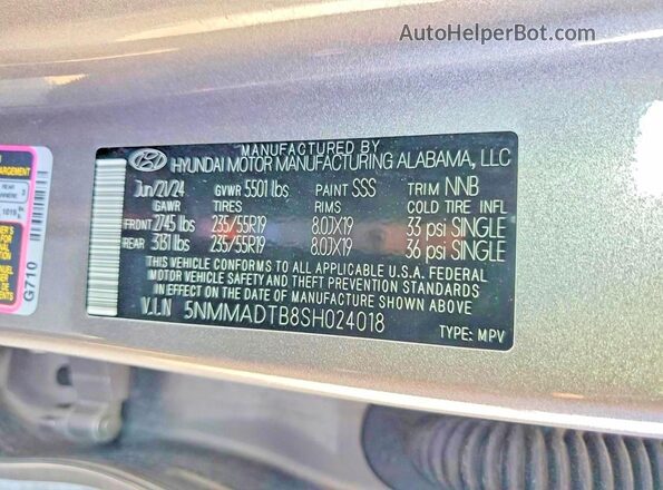 5NMMADTB8SH024018 2025 GENESIS GV70 Silver Սալոնի 360 աստիճան տեսք