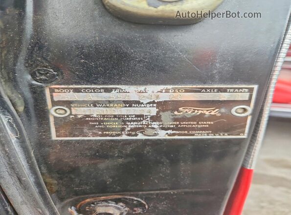 3H15U207724 1963 FORD UK Black VIN կոդի պիտակի տեսք