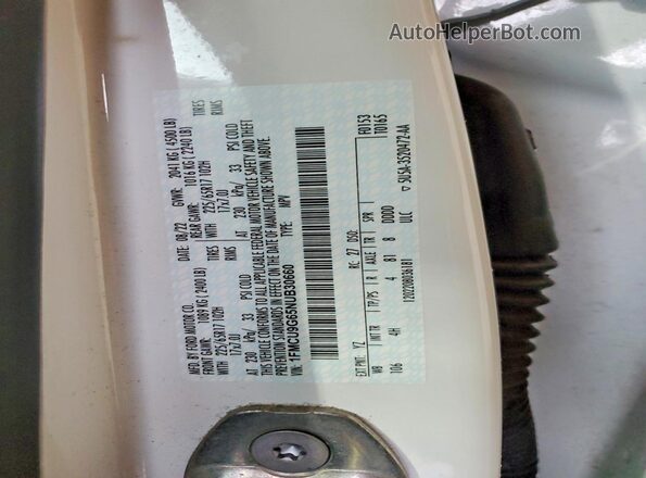 1FMCU9G65NUB30660 2022 FORD ESCAPE White სალონის 360-გრადუსიანი ხედი