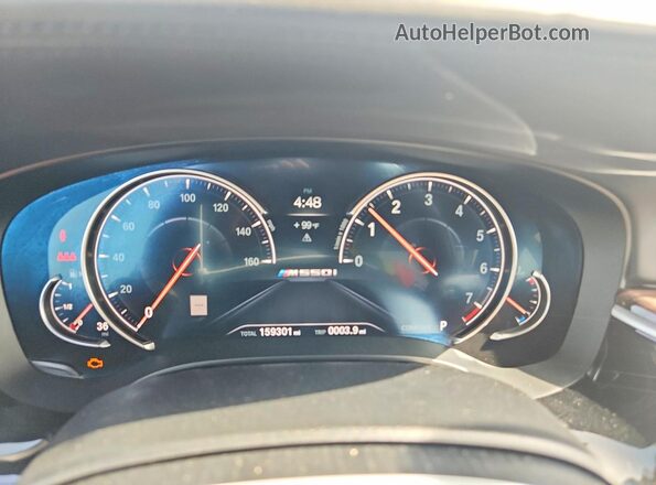 WBAJB9C5XJB035786 2018 BMW M5 Blue Widok tylnych siedzeń