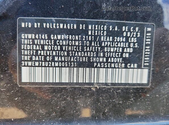3VWEM7BU2RM005131 2024 VOLKSWAGEN JETTA Black Vista interior de 360 grados