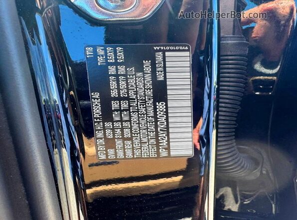 WP1AA2AY7KDA09385 2019 PORSCHE CAYENNE Charcoal Widok tylnych siedzeń