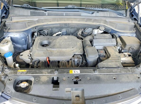 5XYZT3LB9HG483250 2017 HYUNDAI SANTA Blue Widok komory silnika