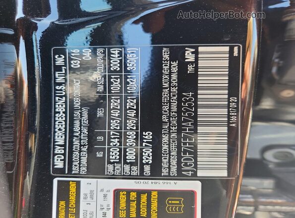 4JGDF7FE7HA752534 2017 MERCEDES-BENZ GLS Black 