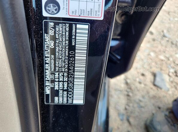 WDDUG8GB2JA402610 2018 MERCEDES-BENZ S Black Widok naklejki z numerem VIN