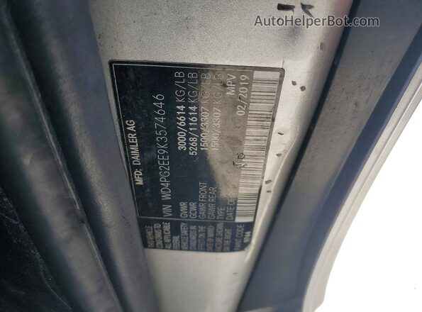 WD4PG2EE9K3574646 2019 MERCEDES-BENZ METRIS Silver 360 interior view