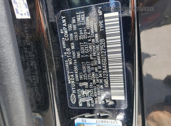 KM8J23A46GU127528 2016 HYUNDAI TUCSON Black 360 interior view