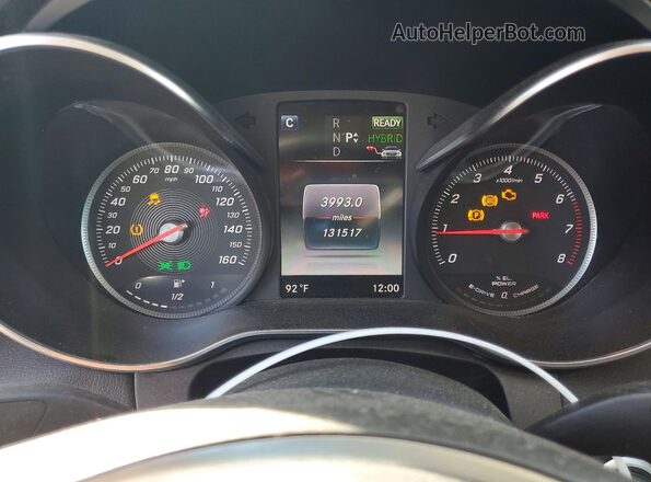 55SWF4HB0HU223544 2017 MERCEDES-BENZ C White Вид щитка приладів