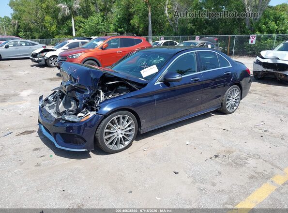 55SWF4JB0HU208164 2017 MERCEDES-BENZ C-CLASS Navy Front left