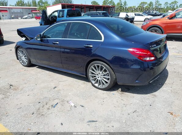 55SWF4JB0HU208164 2017 MERCEDES-BENZ C-CLASS Navy Rear left
