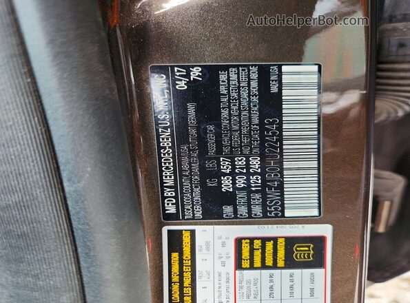 55SWF4JB0HU224543 2017 MERCEDES-BENZ C Brown Engine compartment view