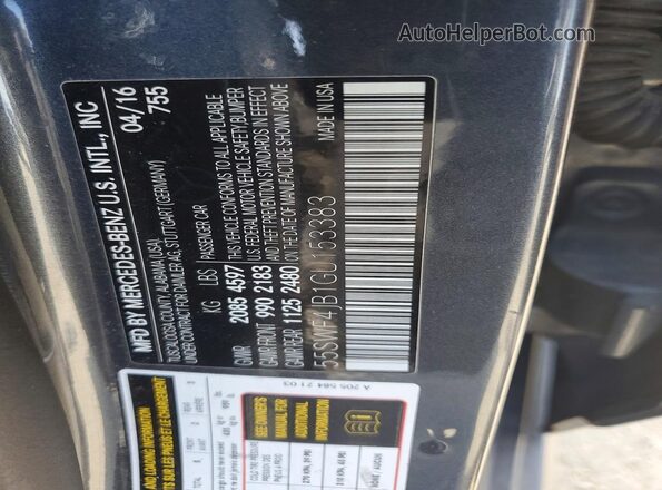 55SWF4JB1GU153383 2016 MERCEDES-BENZ C Blue Շարժիչի բաժամունքի տեսք