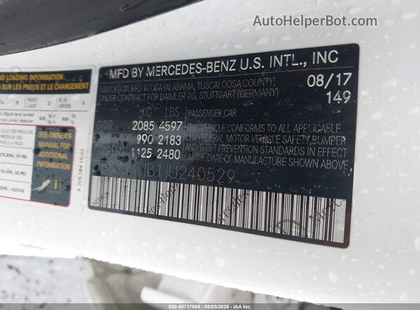 55SWF4JB1JU240529 2018 MERCEDES-BENZ C-CLASS White Engine compartment view