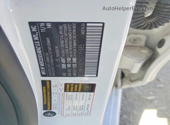 55SWF4JB2HU195885 2017 MERCEDES-BENZ C White VIN sticker view