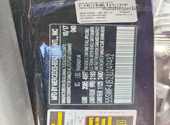 55SWF4JB2JU249482 2018 MERCEDES-BENZ C Black Engine compartment view