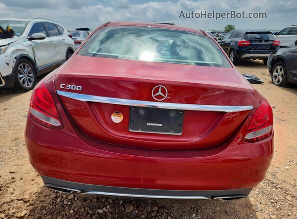 55SWF4JB3GU142093 2016 MERCEDES-BENZ C Red Rear view