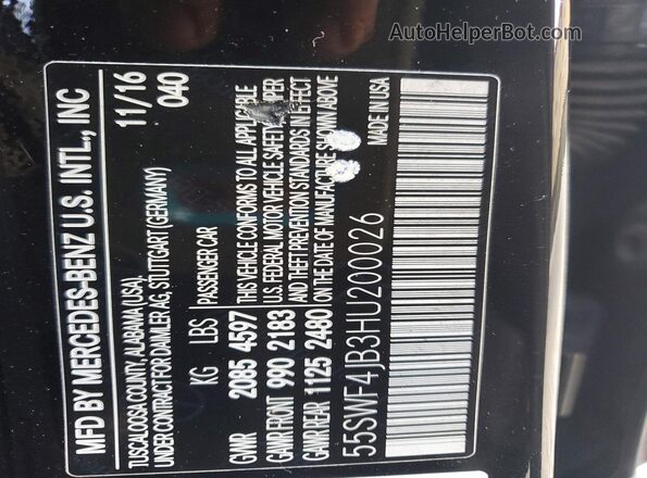 55SWF4JB3HU200026 2017 MERCEDES-BENZ C Black Widok komory silnika