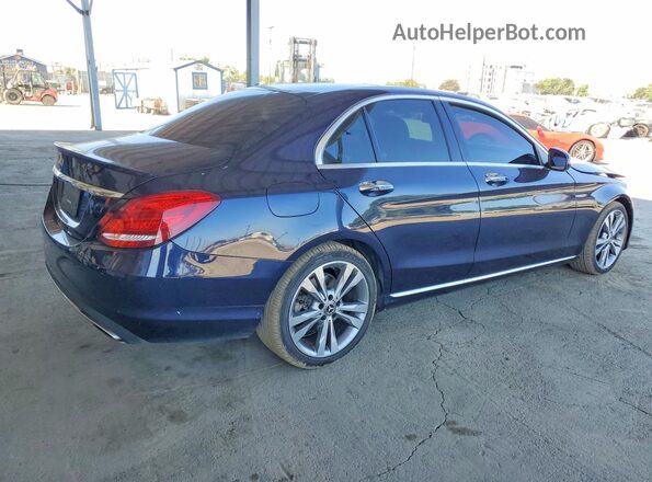 55SWF4JB3HU226139 2017 MERCEDES-BENZ C Синий Задняя правая четверть