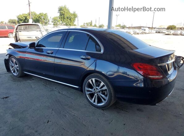55SWF4JB3HU226139 2017 MERCEDES-BENZ C Синий Задняя левая четверть