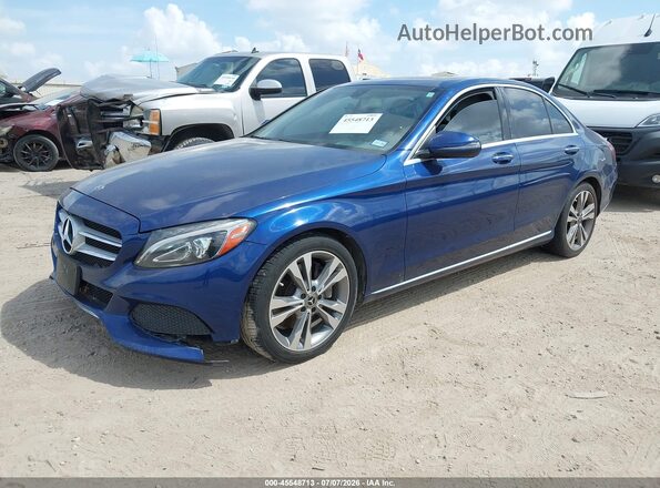 55SWF4JB3JU252469 2018 MERCEDES-BENZ C-CLASS Blue Vista tres cuartos delantera izquierda