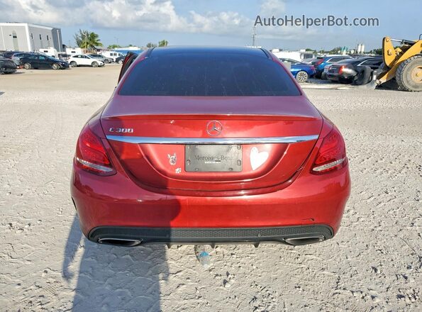 55SWF4JB4GU098735 2016 MERCEDES-BENZ C Red Widok z tyłu