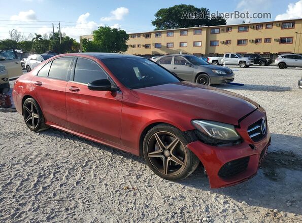 55SWF4JB4GU098735 2016 MERCEDES-BENZ C Red Przód prawy
