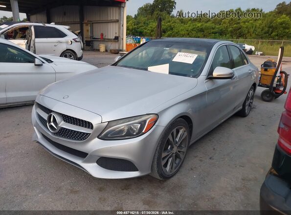 55SWF4JB4GU178004 2016 MERCEDES-BENZ C-CLASS Silver Առջևի ձախ երեք քառորդ տեսարան