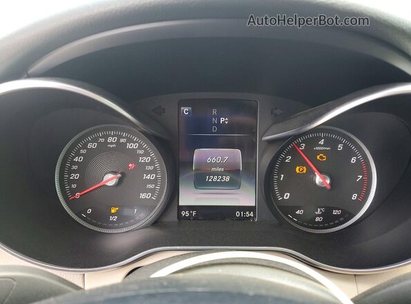 55SWF4JB5GU129765 2016 MERCEDES-BENZ C White Instrument cluster view