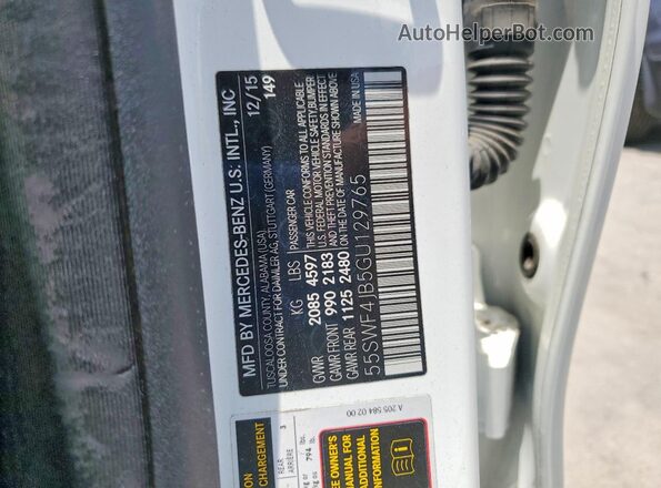 55SWF4JB5GU129765 2016 MERCEDES-BENZ C White Engine compartment view
