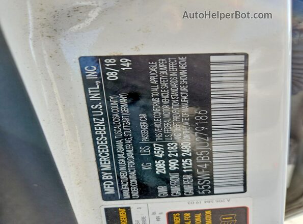 55SWF4JB5JU279186 2018 MERCEDES-BENZ C White Engine compartment view