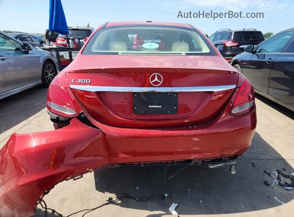 55SWF4JB6HU228788 2017 MERCEDES-BENZ C Red უკანა ხედი