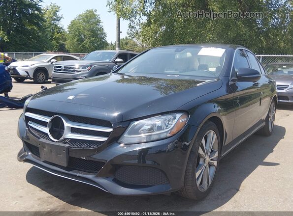 55SWF4JB7GU077491 2016 MERCEDES-BENZ C-CLASS Black Առջևի ձախ երեք քառորդ տեսարան