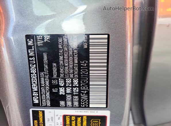 55SWF4JB7GU120145 2016 MERCEDES-BENZ C Серебряный Вид подкапотного пространства